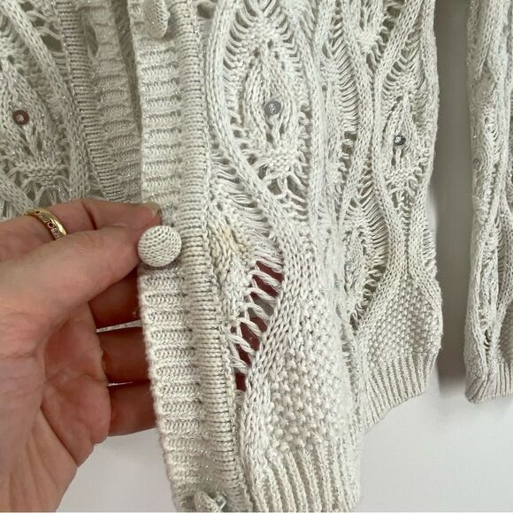 Dress Barn Women’s Crochet Knit Long Sleeve Bolero size S - Picture 2 of 4